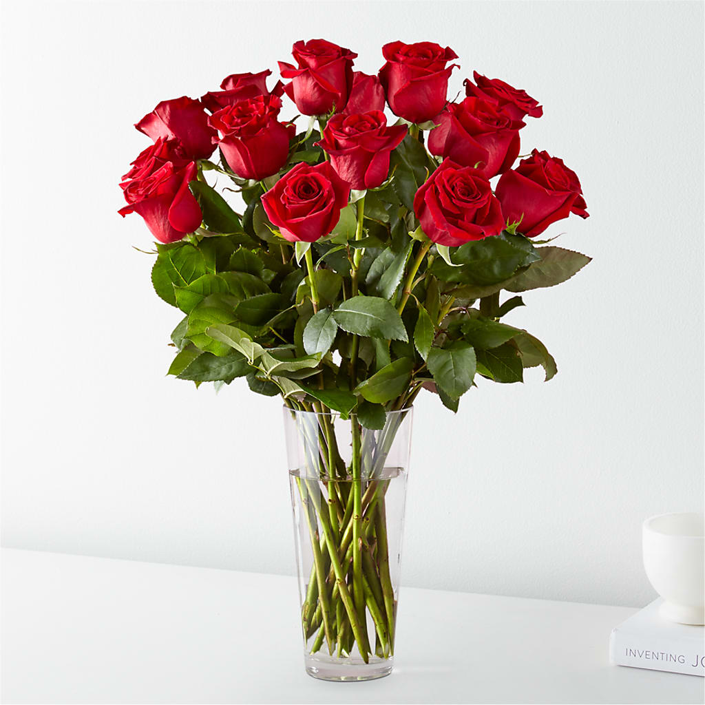 Long Stem Red Rose Bouquet – Ginas Flower Shop, South Plainfield NJ