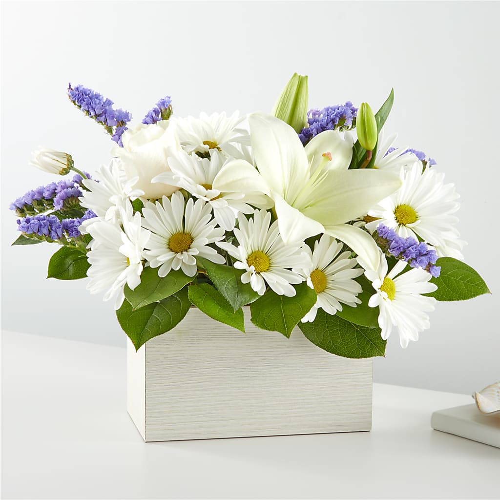 Beyond Blue Box Bouquet – Ginas Flower Shop, South Plainfield NJ