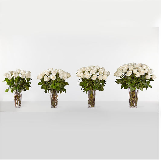 Long Stem White Rose Bouquet – Ginas Flower Shop, South Plainfield NJ