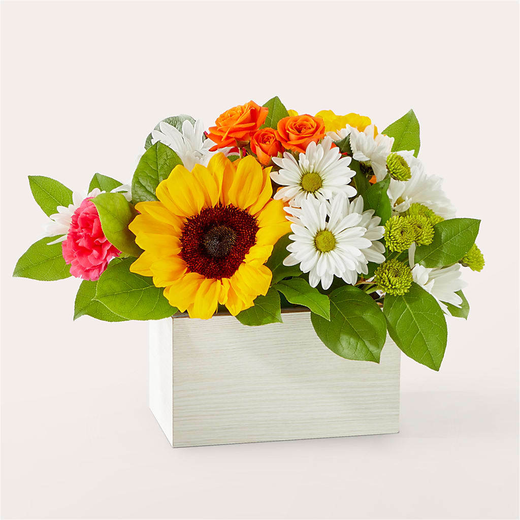 Sun-drenched Blooms Box Bouquet – Ginas Flower Shop, South Plainfield NJ