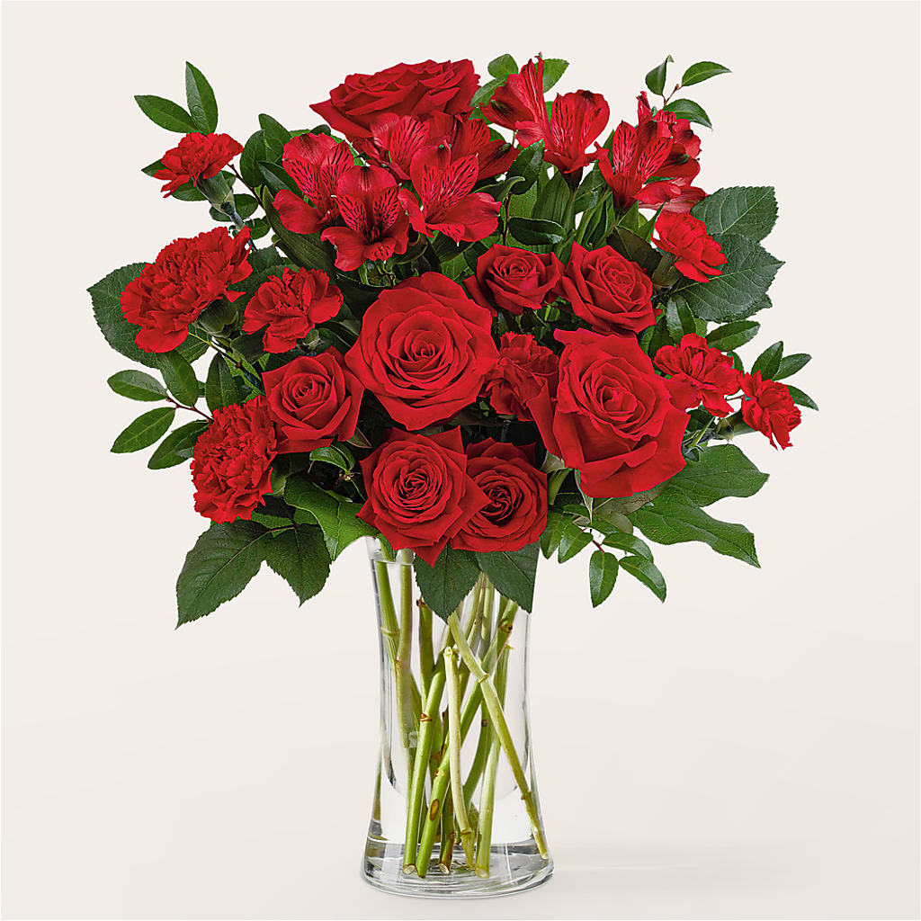 Brilliant Ruby Bouquet – Ginas Flower Shop, South Plainfield NJ