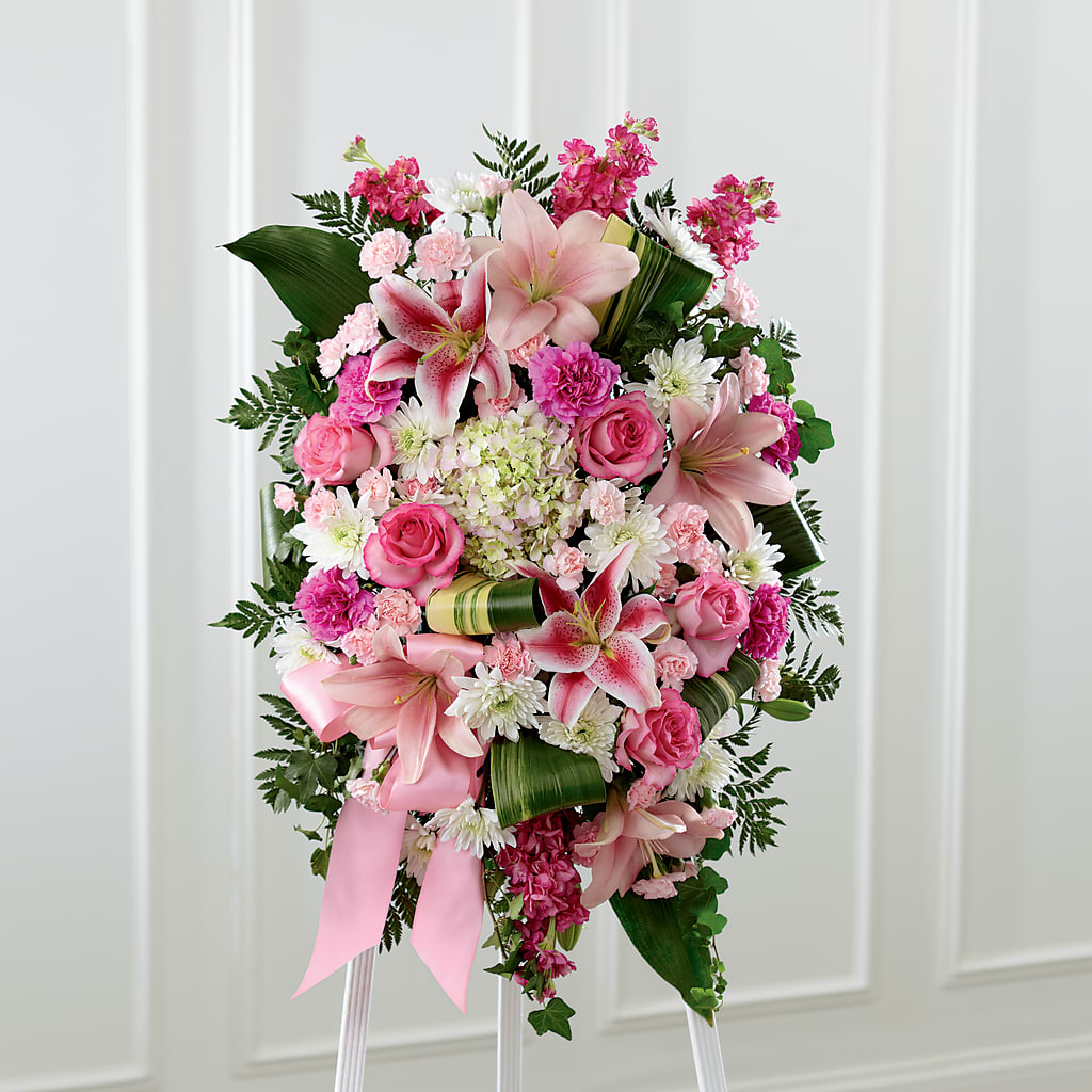Comforting Standing Spray – Ginas Flower Shop, South Plainfield NJ