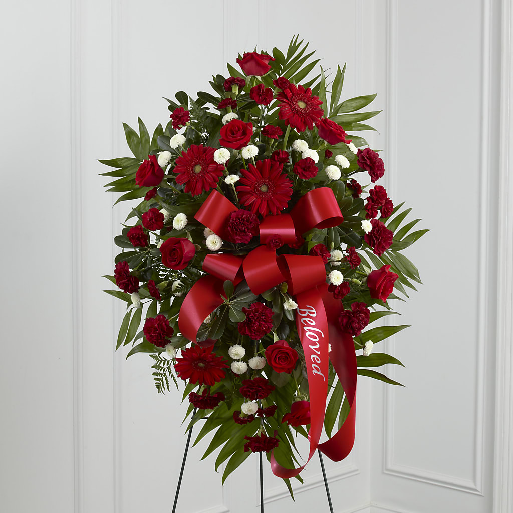 Treasured Memories Standing Spray – Ginas Flower Shop, South Plainfield NJ