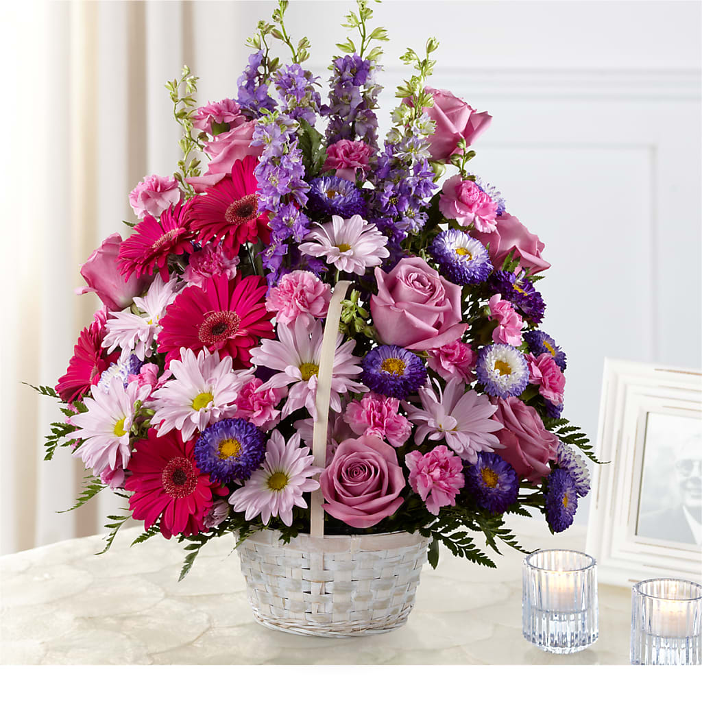 Pastel Peace Basket – Ginas Flower Shop, South Plainfield NJ