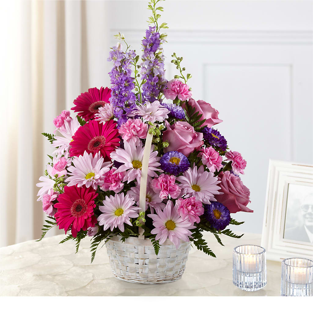 Pastel Peace Basket – Ginas Flower Shop, South Plainfield NJ