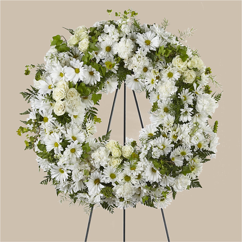 Faithful Wishes Wreath – Ginas Flower Shop, South Plainfield NJ