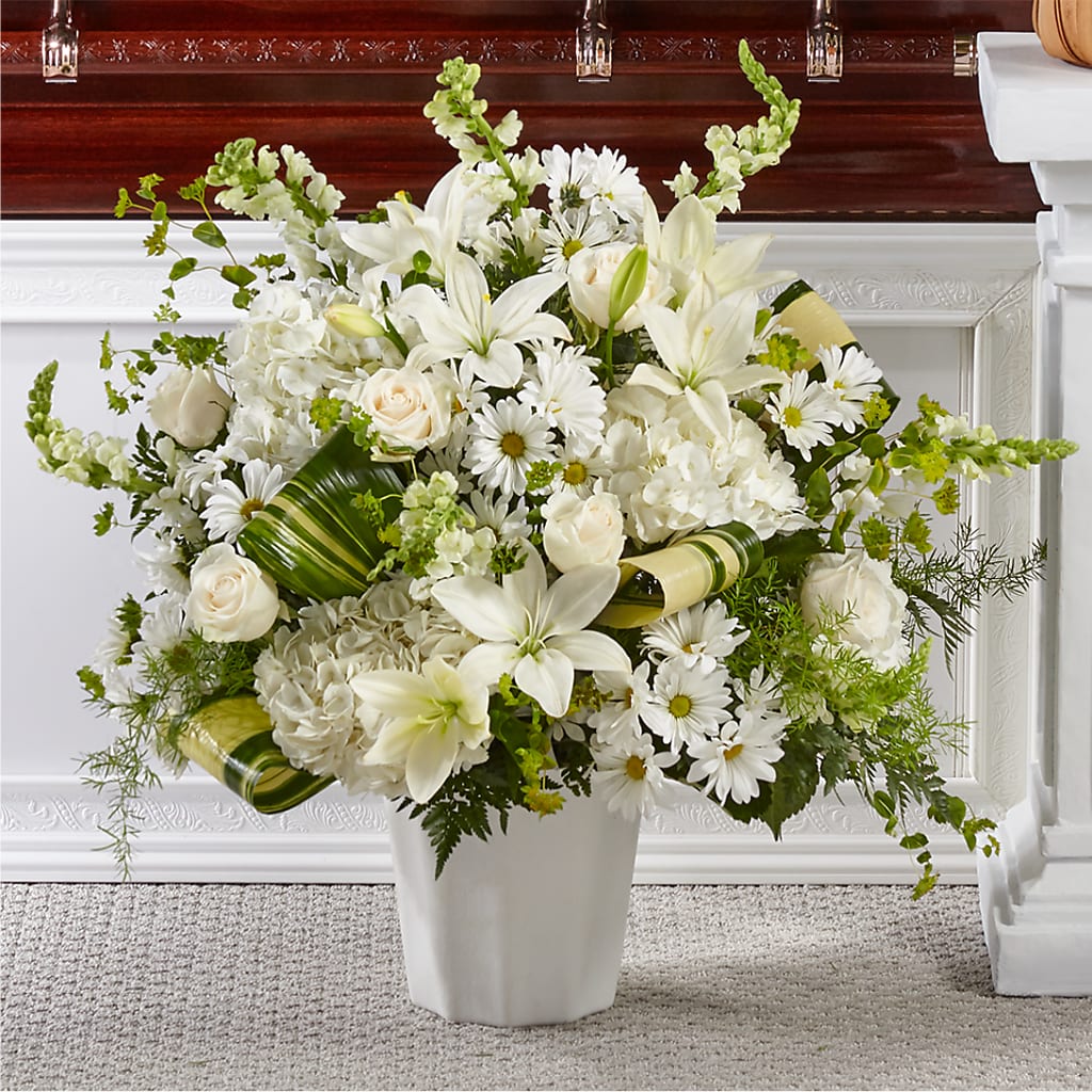 Thoughts of Tranquility Floor Basket – Ginas Flower Shop, South Plainfield NJ