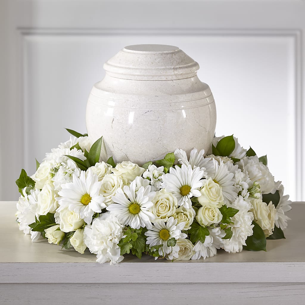 Ivory Gardens Cremation Adornment – Ginas Flower Shop, South Plainfield NJ