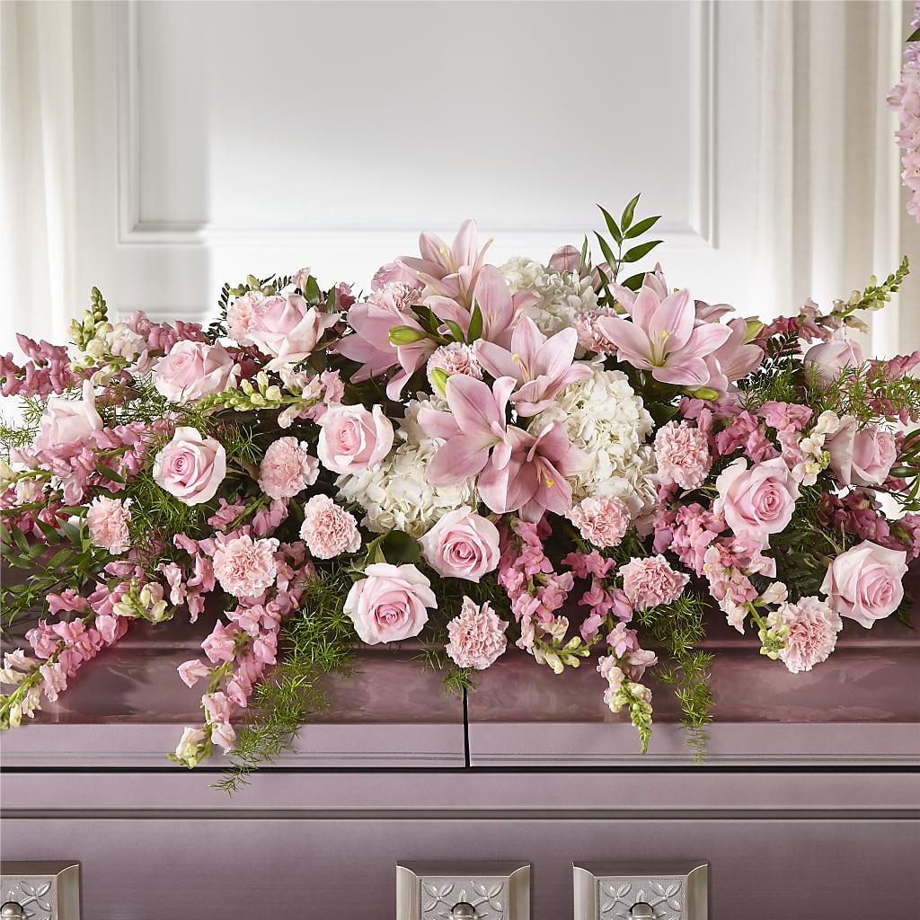 Life & Remembrance Casket Spray – Ginas Flower Shop, South Plainfield NJ