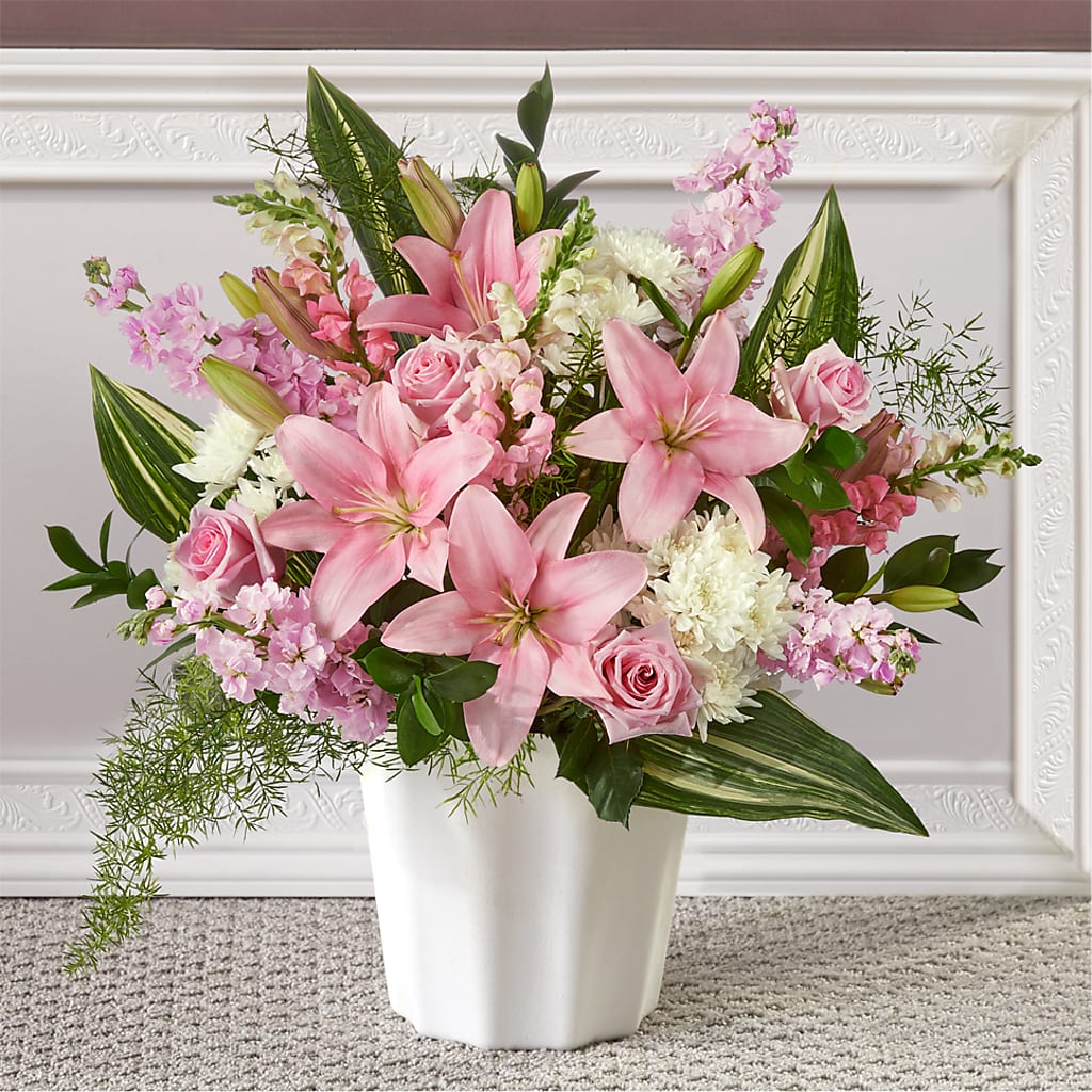 Simply Serene Floor Basket – Ginas Flower Shop, South Plainfield NJ