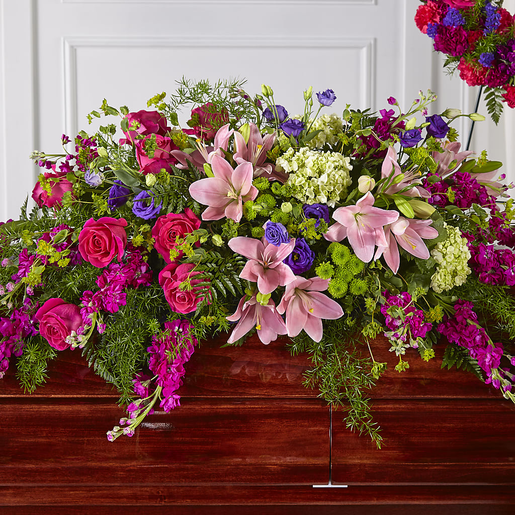 Radiant Tribute Casket Spray – Ginas Flower Shop, South Plainfield NJ