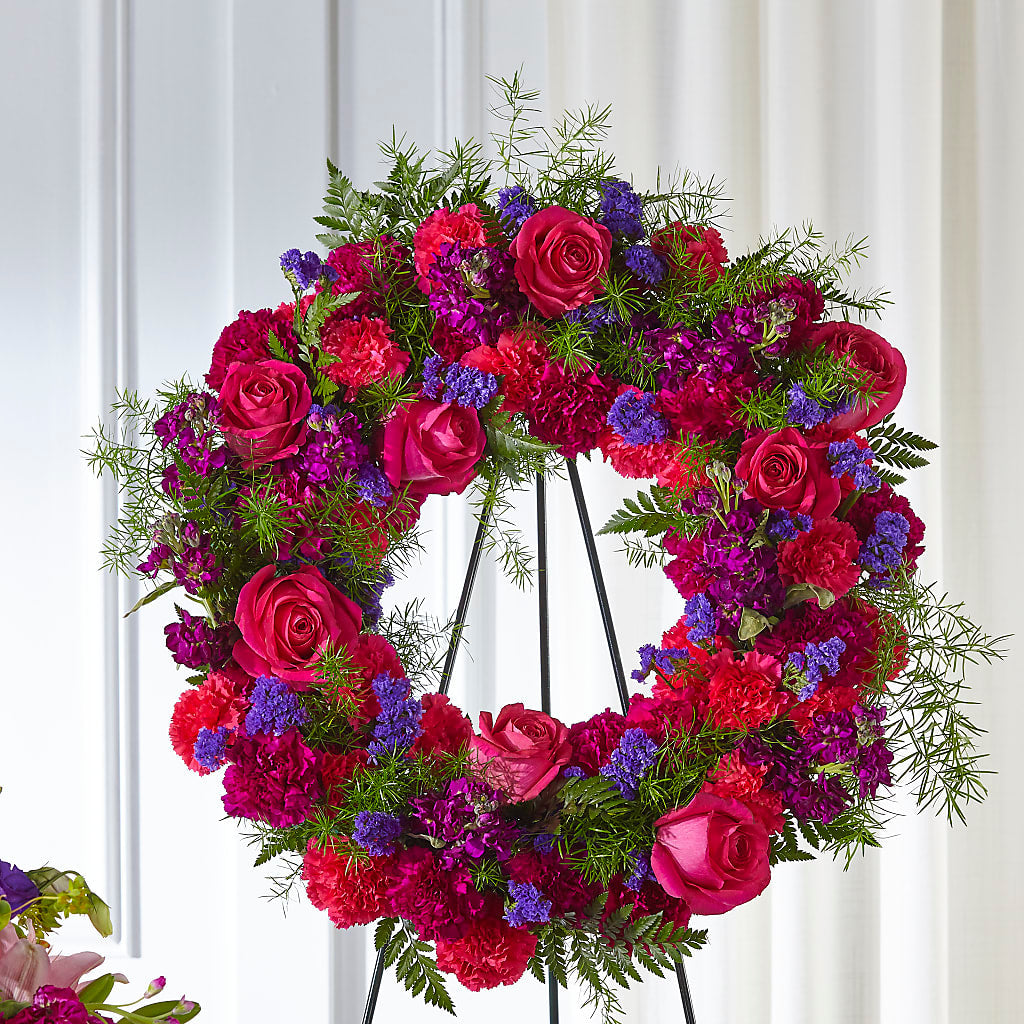 Calming Colors Wreath – Ginas Flower Shop, South Plainfield NJ
