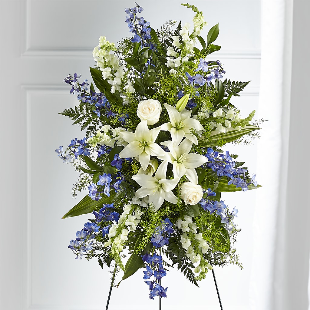 Faithful Friend Standing Spray – Ginas Flower Shop, South Plainfield NJ