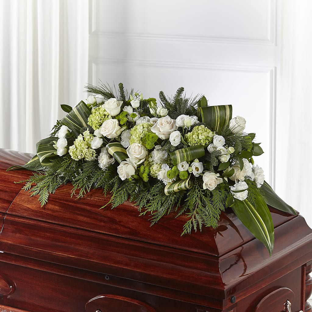 Hopeful Gesture Casket Spray – Ginas Flower Shop, South Plainfield NJ