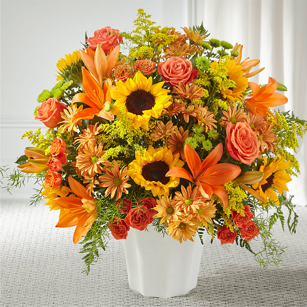 Harvest Thoughts Floor Basket – Ginas Flower Shop, South Plainfield NJ