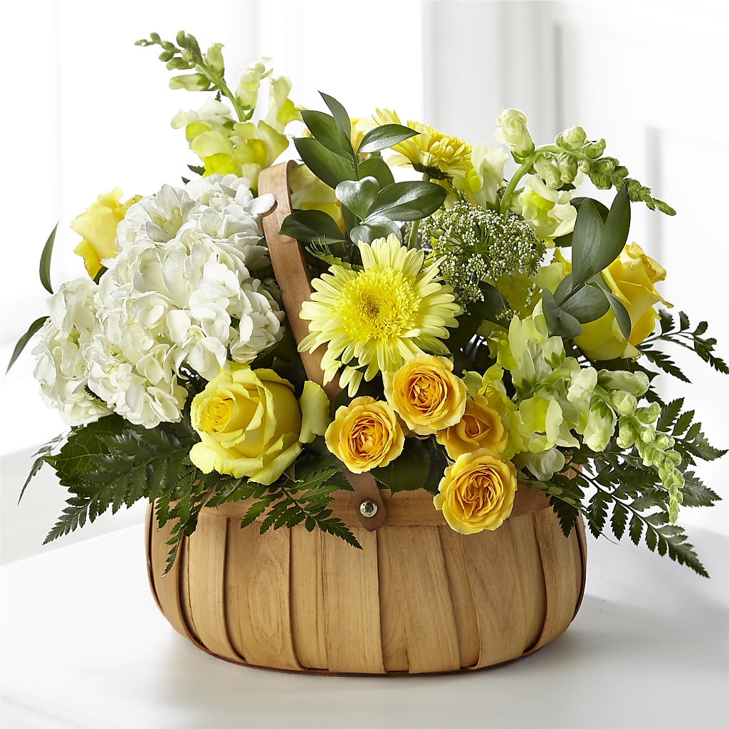 Rustic Remembrance Basket – Ginas Flower Shop, South Plainfield NJ