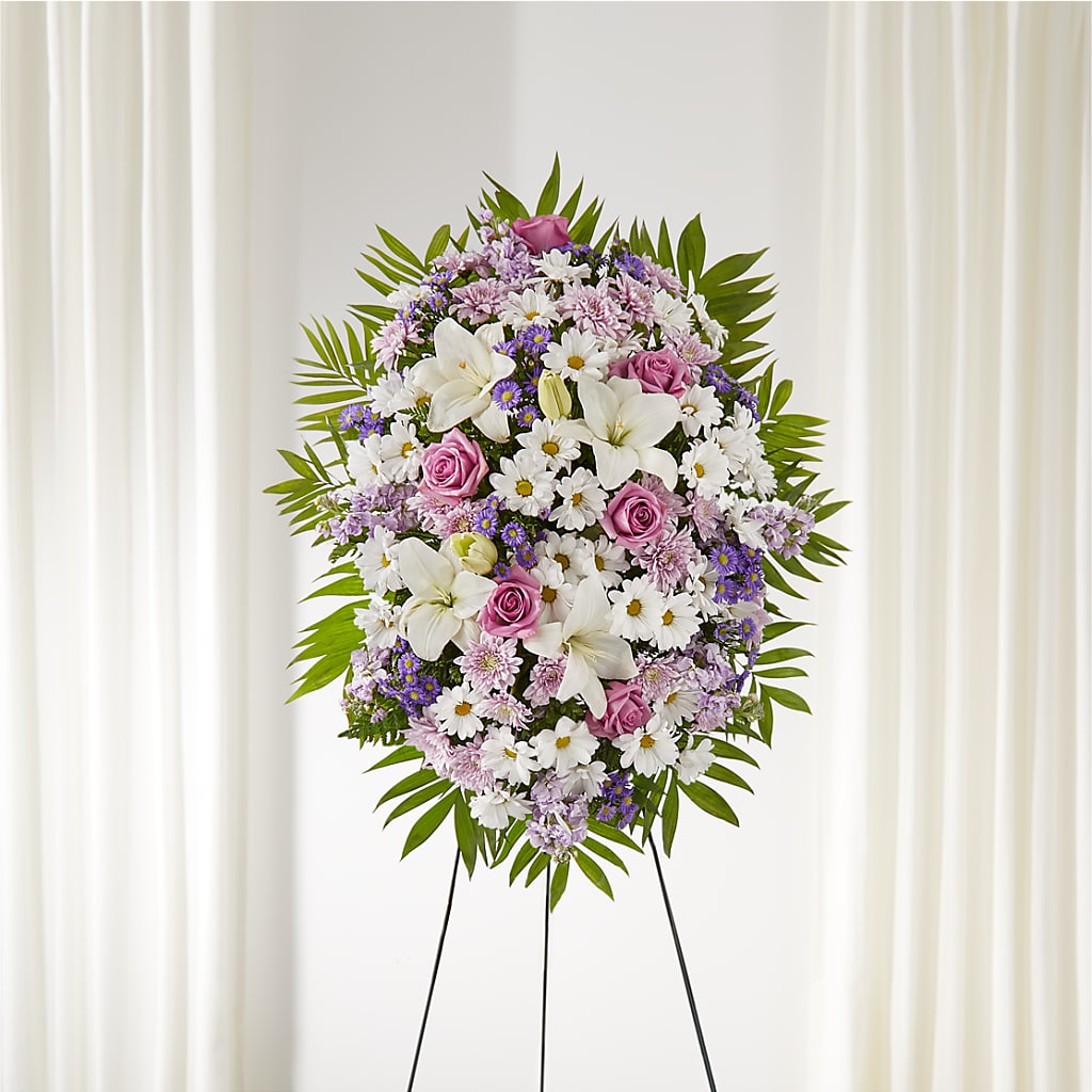 Surrounded by Love Standing Spray – Ginas Flower Shop, South Plainfield NJ