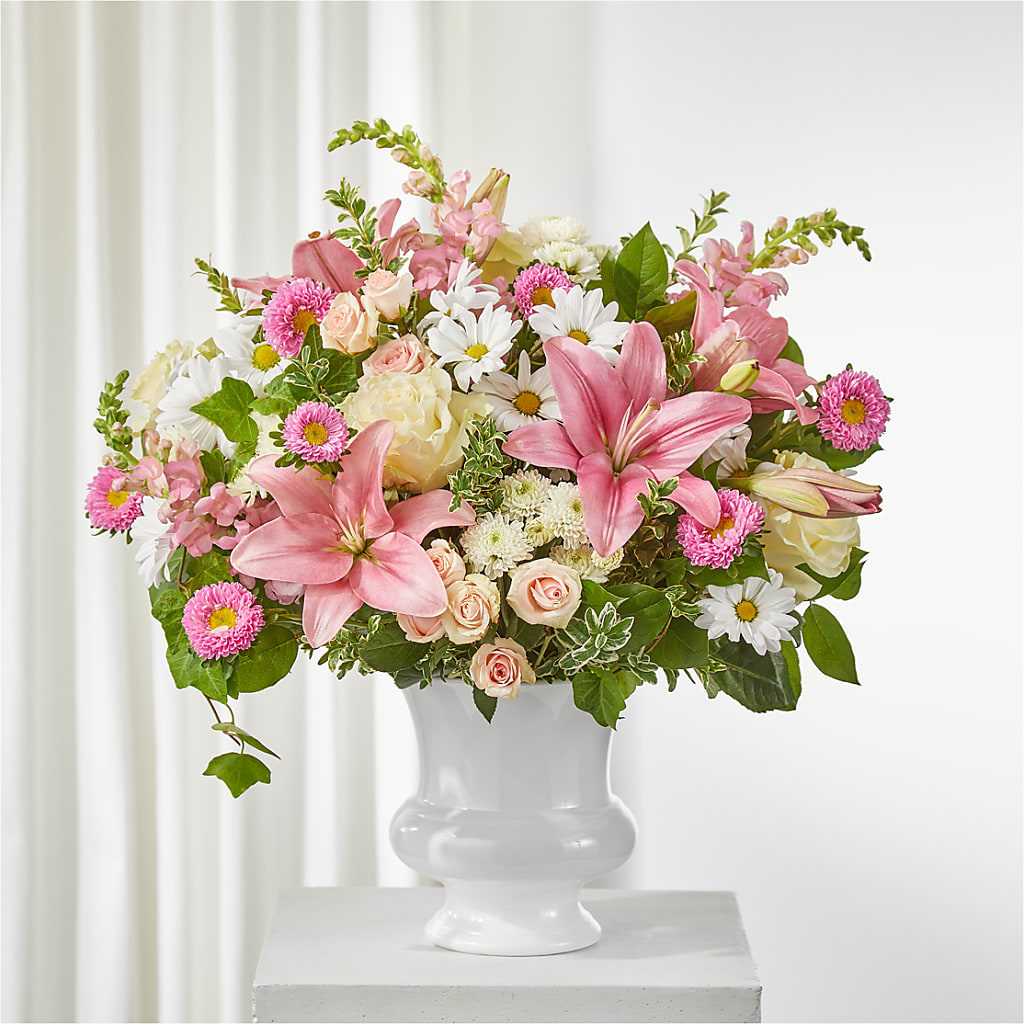 Empathetic Blooms Urn Arrangement – Ginas Flower Shop, South Plainfield NJ
