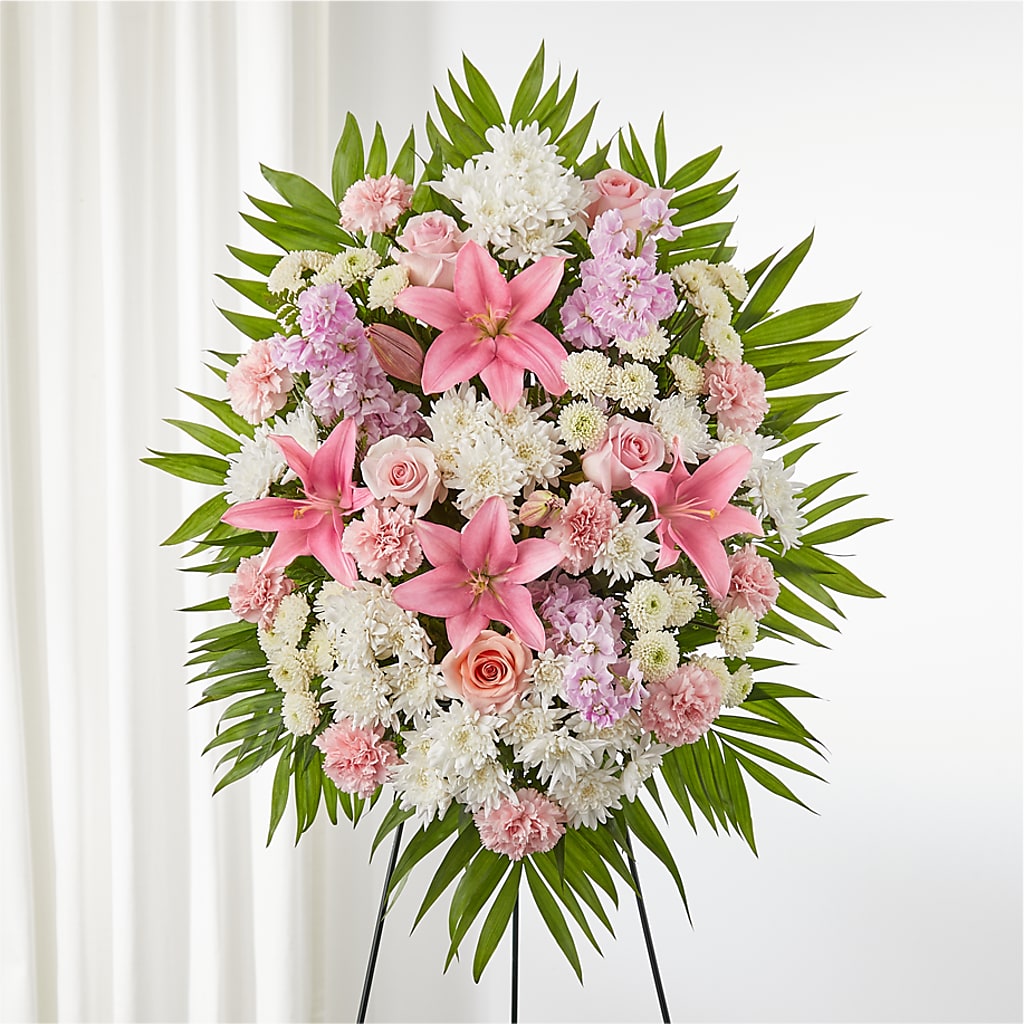 Offering Solace Standing Spray – Ginas Flower Shop, South Plainfield NJ