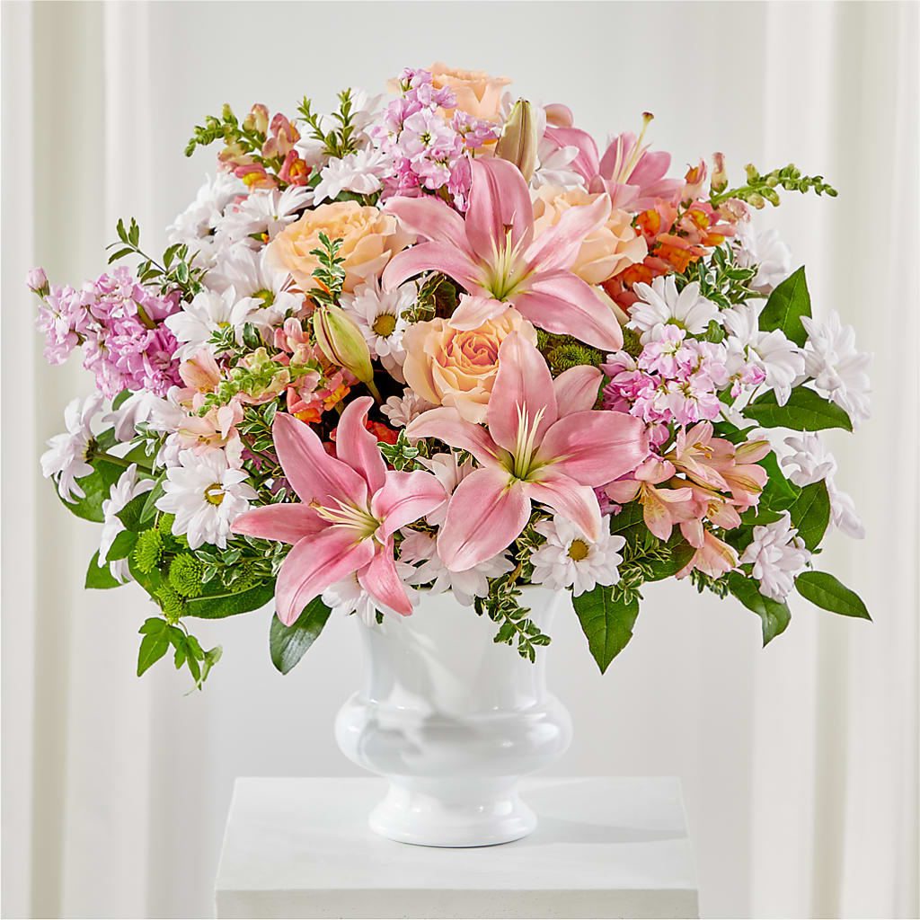 Heartfelt Gesture Urn Arrangement – Ginas Flower Shop, South Plainfield NJ