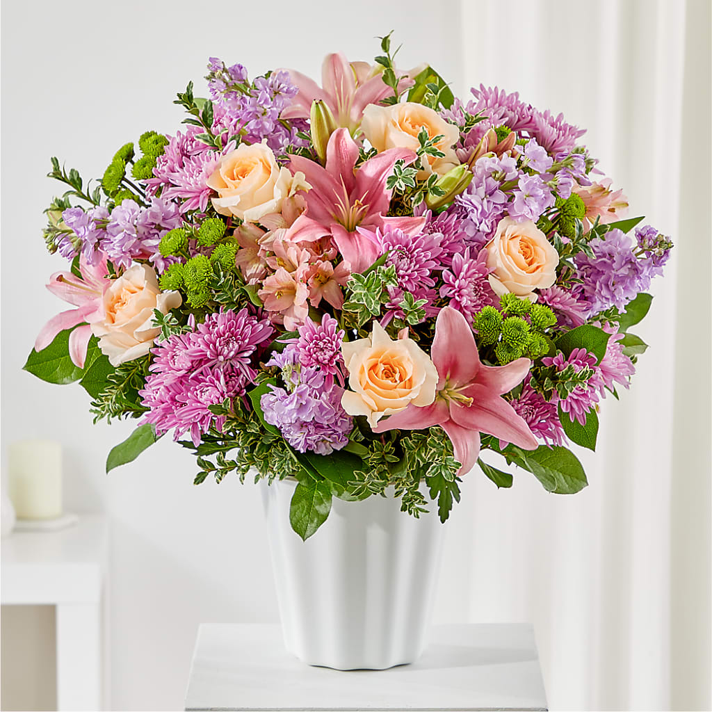 Supportive Embrace Tabletop Basket – Ginas Flower Shop, South Plainfield NJ