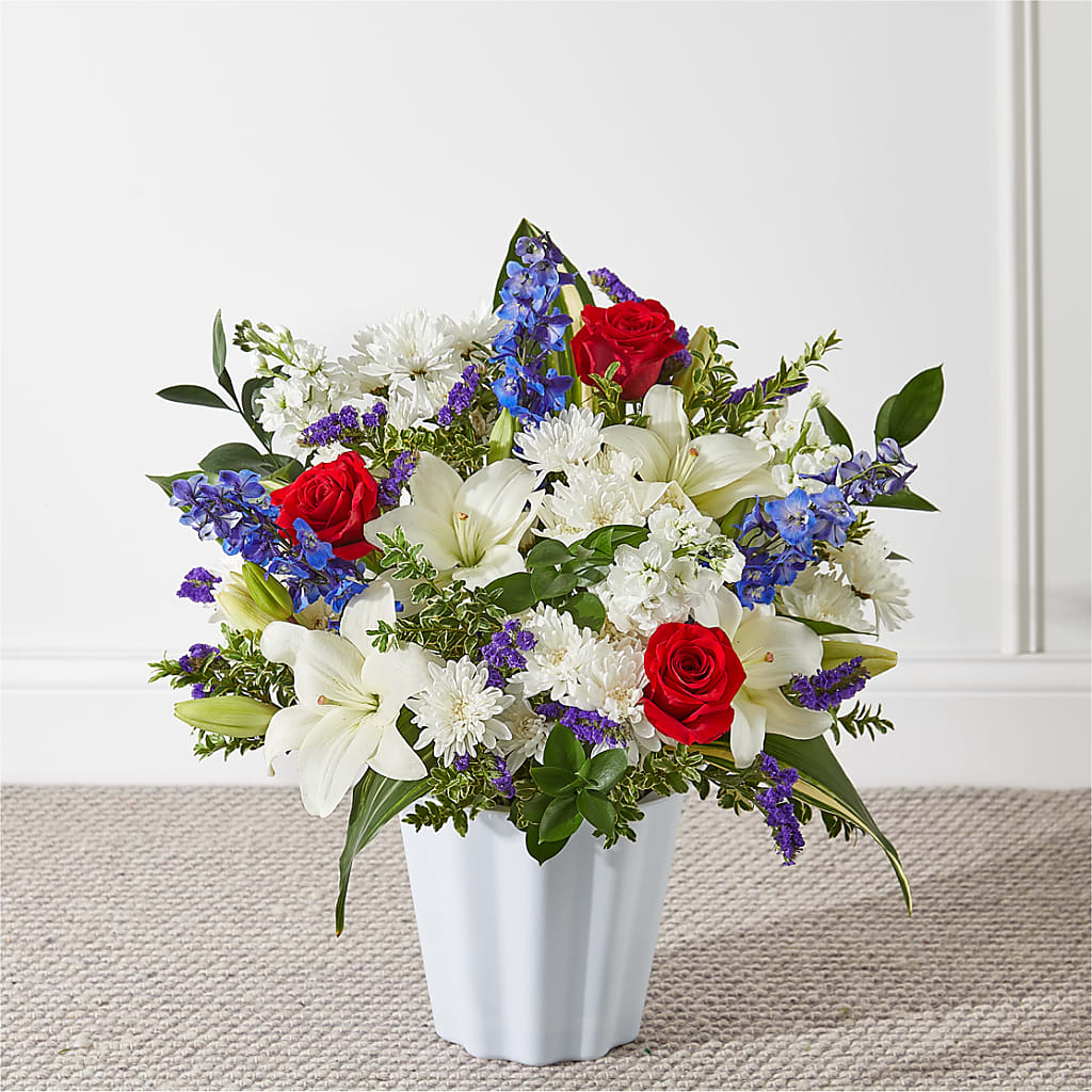 Consoled Floor Basket – Ginas Flower Shop, South Plainfield NJ