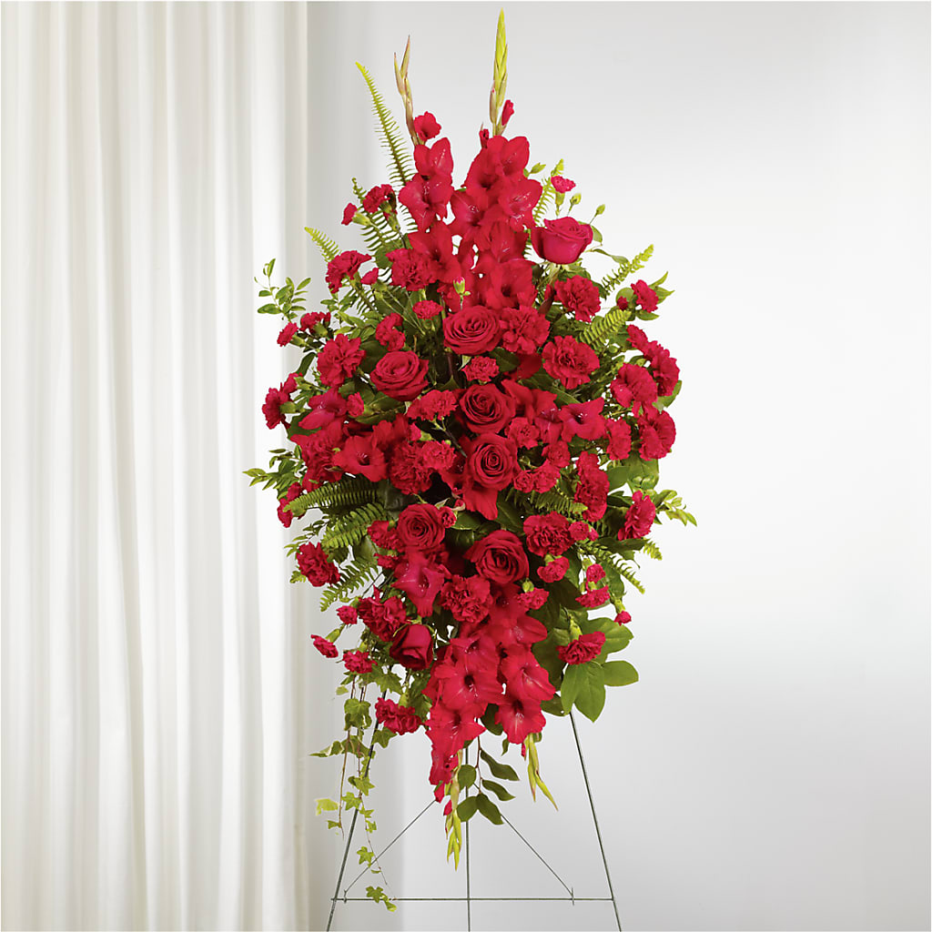 From the Heart Standing Spray – Ginas Flower Shop, South Plainfield NJ