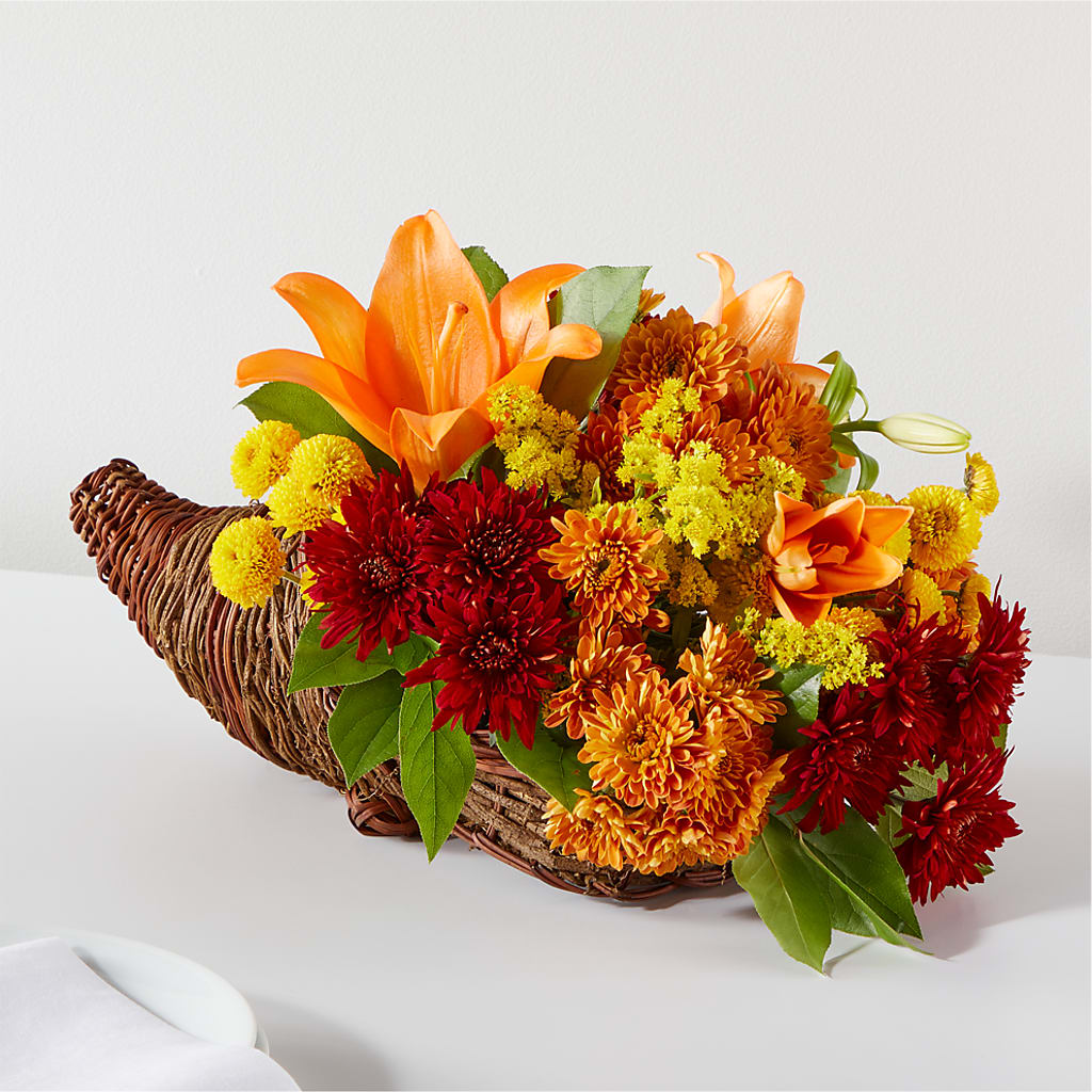Bouquet of Blessings Cornucopia – Ginas Flower Shop, South Plainfield NJ