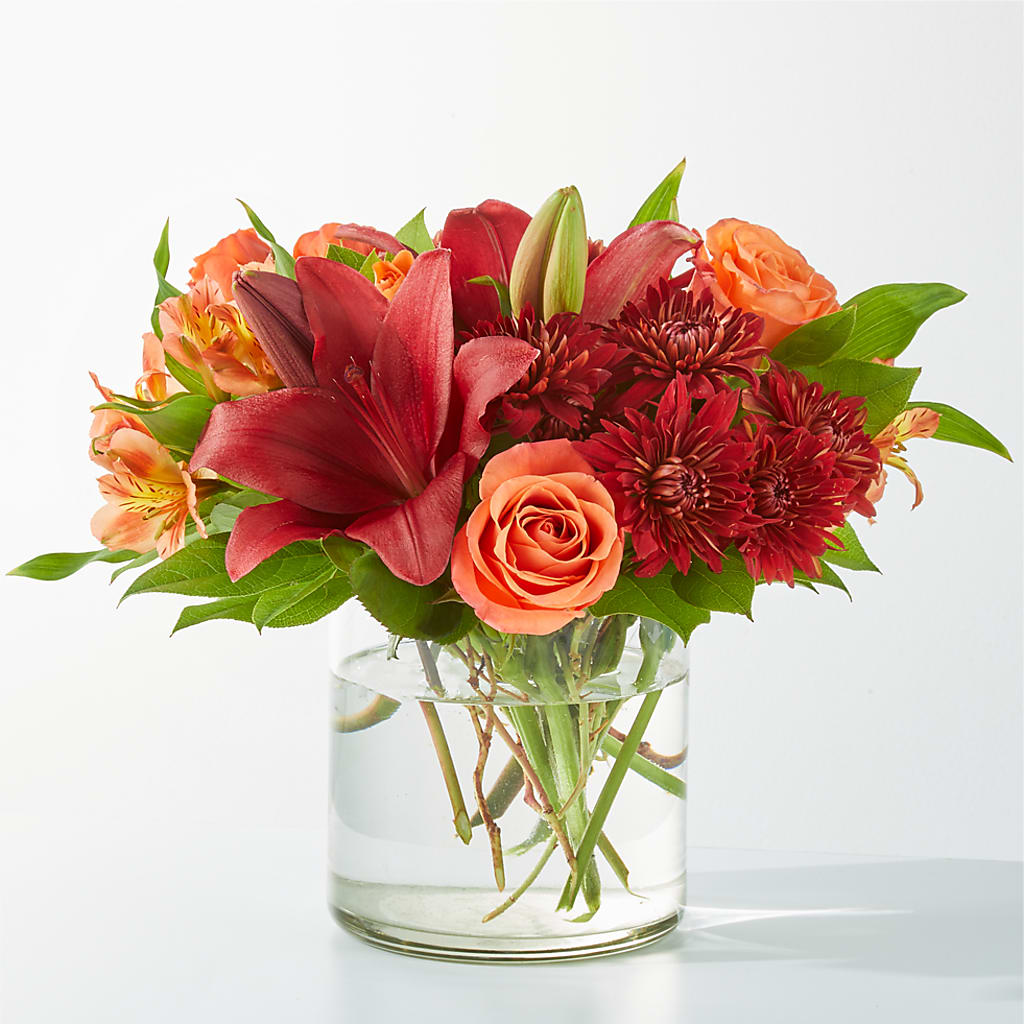 Crimson Leaves Bouquet – Ginas Flower Shop, South Plainfield NJ