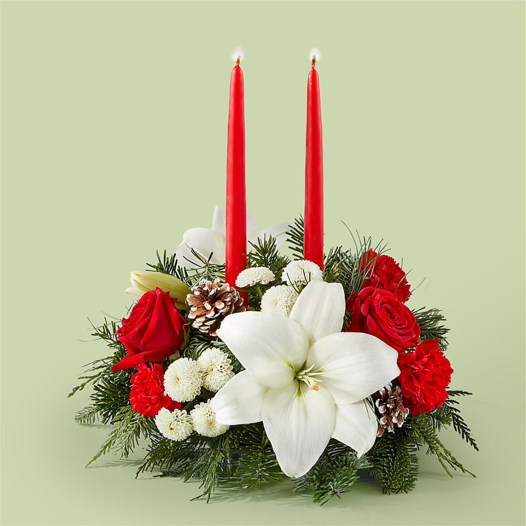 Seasonal Festivities Centerpiece – Ginas Flower Shop, South Plainfield NJ