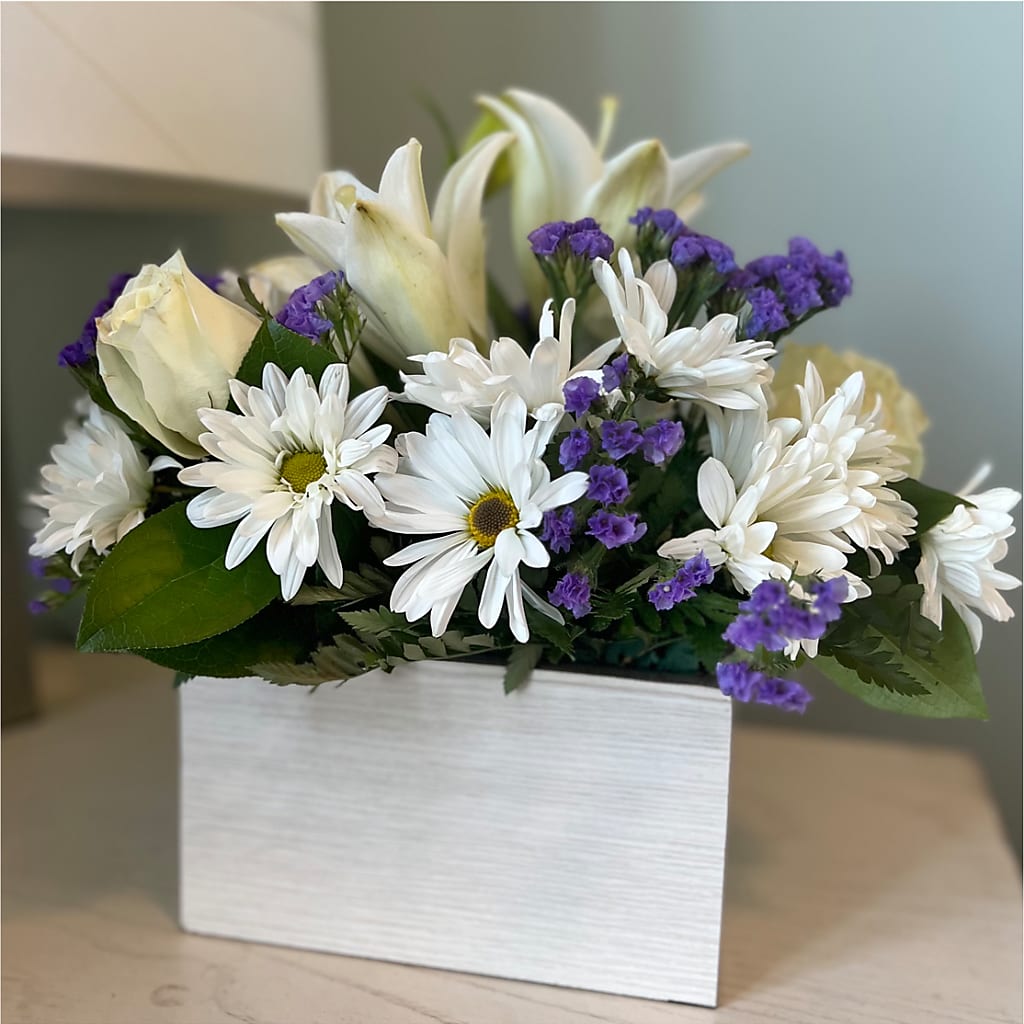 Beyond Blue Box Bouquet –  Ginas Flower Shop, South Plainfield NJ