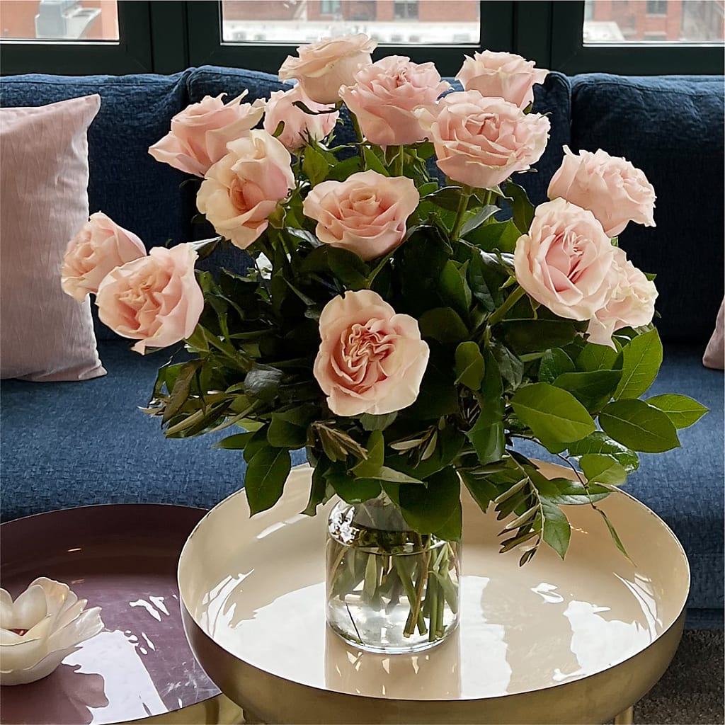 Long Stem Pink Rose Bouquet –  Ginas Flower Shop, South Plainfield NJ