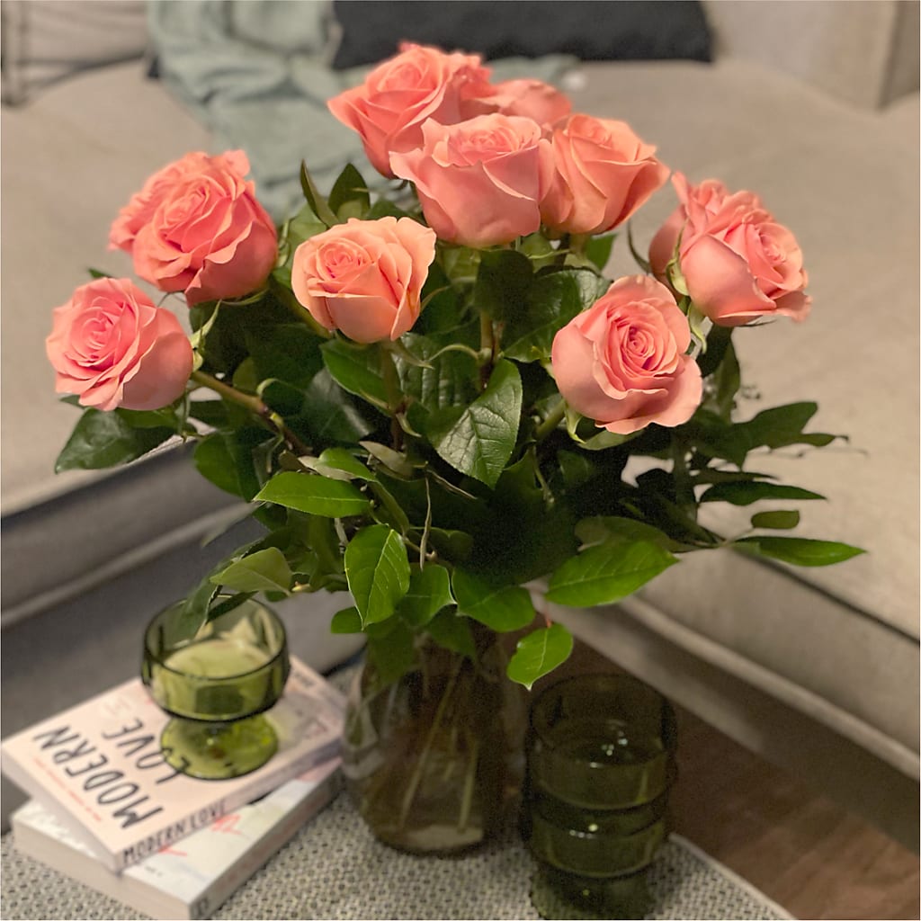 Long Stem Pink Rose Bouquet –  Ginas Flower Shop, South Plainfield NJ