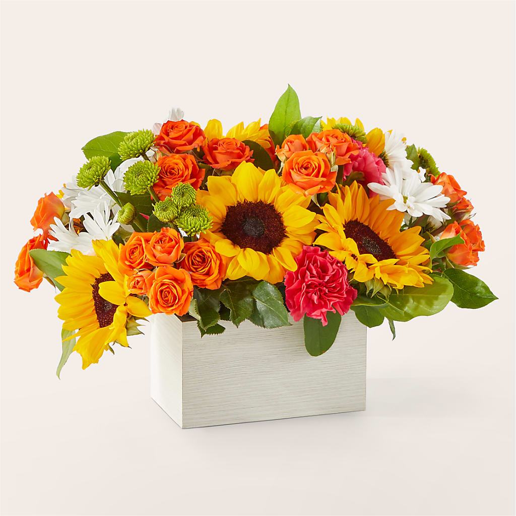 Sun-drenched Blooms Box Bouquet –  Ginas Flower Shop, South Plainfield NJ