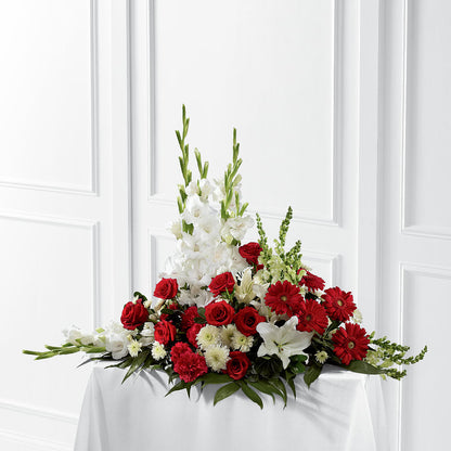 Crimson & White Arrangement –  Ginas Flower Shop, South Plainfield NJ