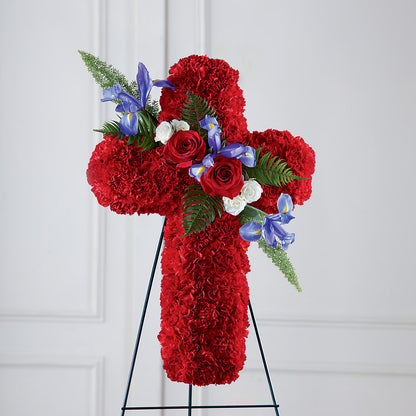 Faithful Hero Floral Cross –  Ginas Flower Shop, South Plainfield NJ