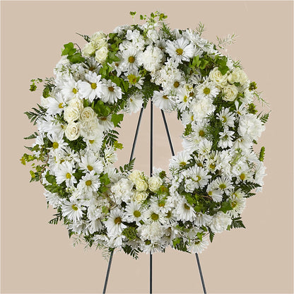 Faithful Wishes Wreath –  Ginas Flower Shop, South Plainfield NJ