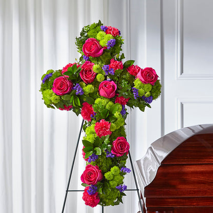 Tribute Rose Floral Cross –  Ginas Flower Shop, South Plainfield NJ