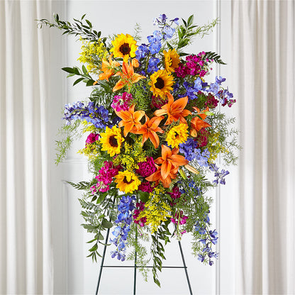 Sunlit Memories Standing Spray (Standard) –  Ginas Flower Shop, South Plainfield NJ