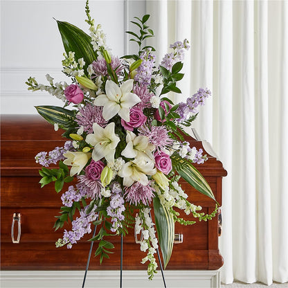 Grateful Hearts Standing Spray –  Ginas Flower Shop, South Plainfield NJ
