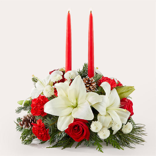 Seasonal Festivities Centerpiece –  Ginas Flower Shop, South Plainfield NJ
